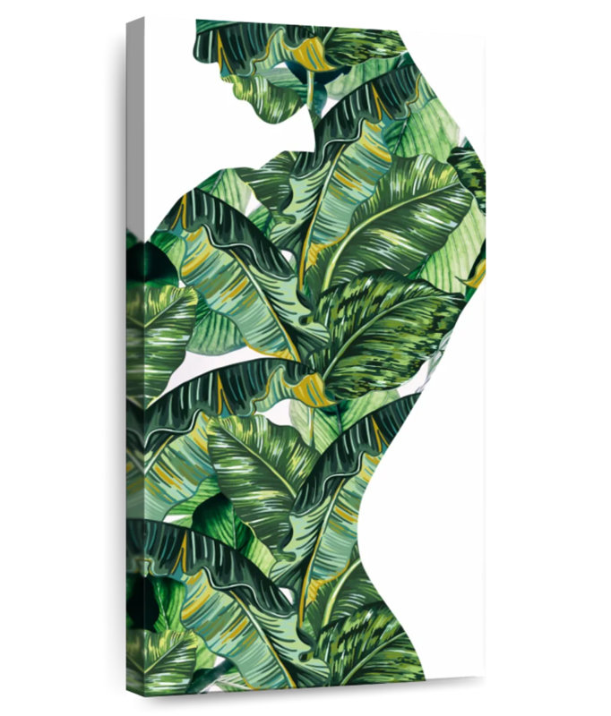Silhouette de femme jungle, H 42 po x l 21 po