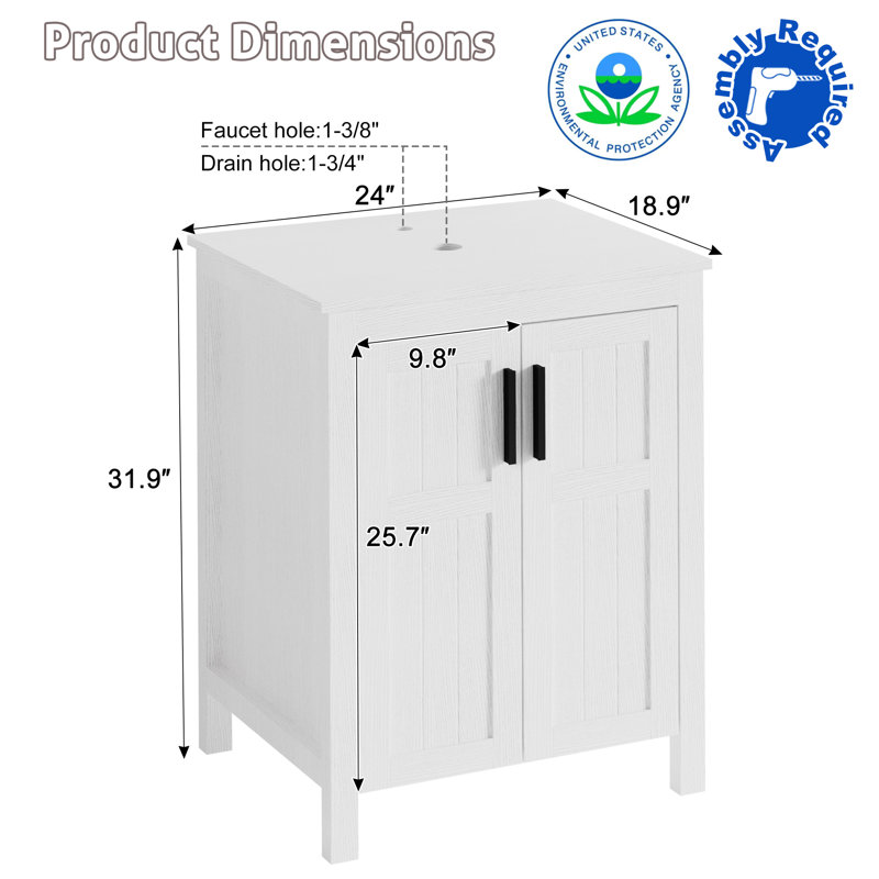 Tenny Free Standing Wall Mounted Single Double With Top, Black