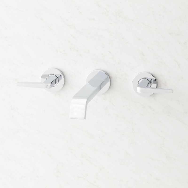 Drea 1.2 GPM Wall Mounted Widespread Bathroom Faucet, Chrome