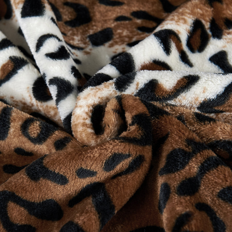 Leopard Print Lightweight Fleece Queen Blanket for Kids