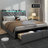 Upholstered Storage Platform Bed with 2 Drawers, Bed Frame with Storage Headboard, Charging Station and LED Lights-838070587