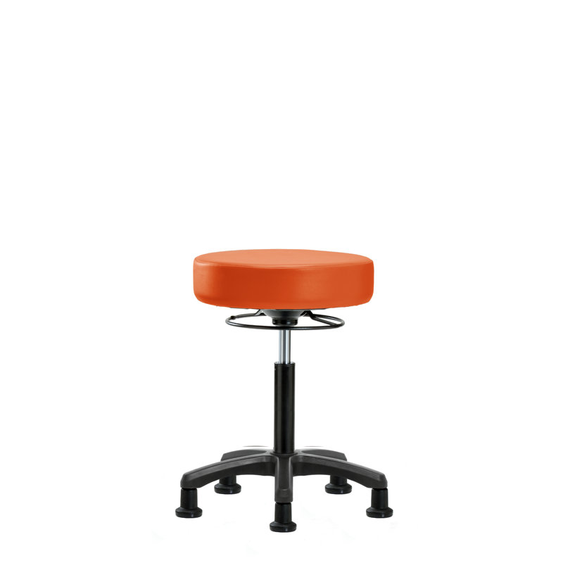 Tabouret de laboratoire à hauteur réglable Kaiya, Patins, Orange