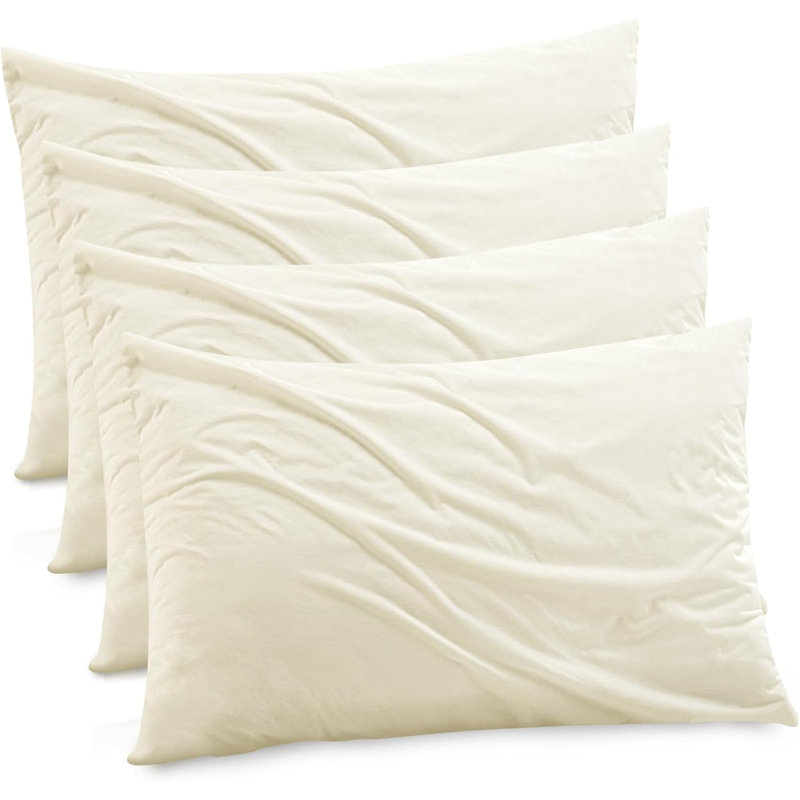 Protège-oreiller imperméable GOGREEN avec fermeture à glissière de taille standard, rayonne de refroidissement en bambou, housse de coussin, housse de protection contre les acariens et les allergènes (2 paquets, blanc)