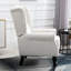 Chaise d'appoint avec siège arrondi, blanc crème, pour une assise assise douce, à haut dossier, avec coussin blanc