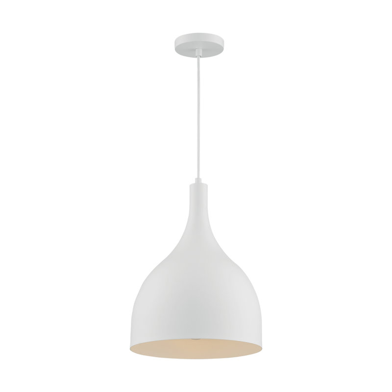Bellingham 1 - Light Single Pendant, Matte White, 16.38" H x 12" W x 12" D