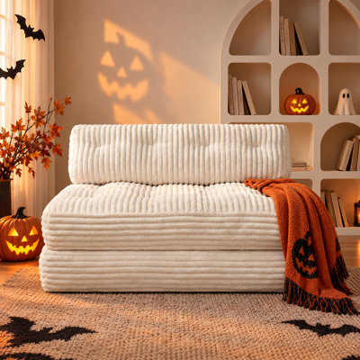 Modern Boneless Foldable Sofa Bed with Cushions, 54" with Corduroy frabic