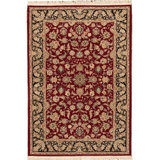 Hand-Knotted High-Quality Red and Navy Area Rug
