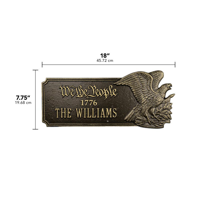 Plaque We We People 1776, mur standard 1 ligne