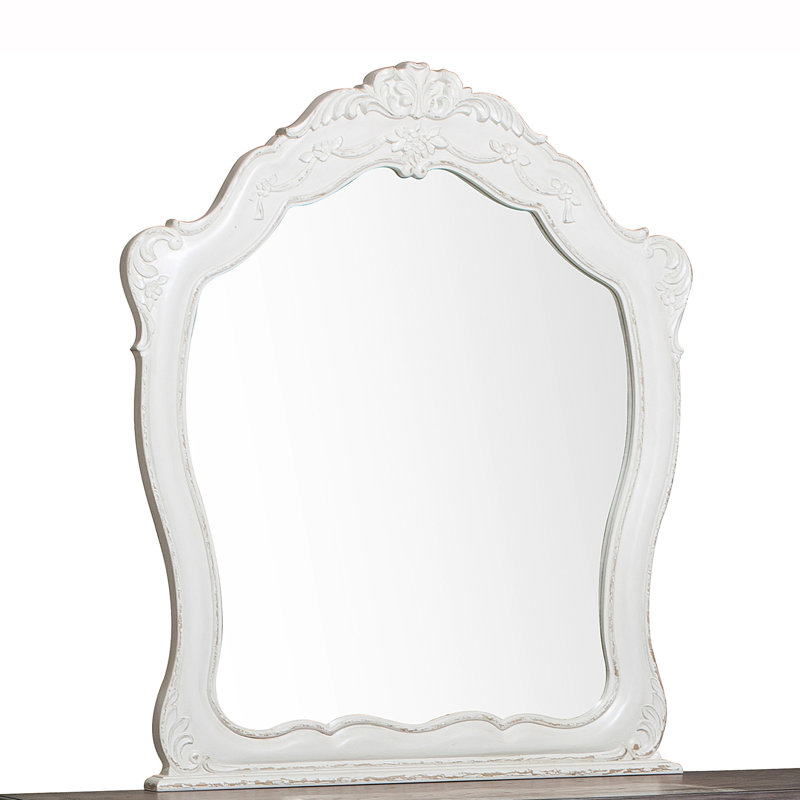 Miroir de commode blanc antique Rosalind