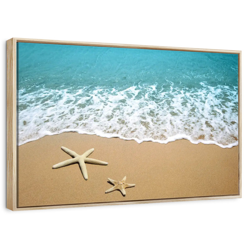 Étoile de mer, Cadre flottant en bois naturel, 13 po x 9 po