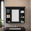Armoire de rangement murale 35 po x 28 po avec porte miroir et armoire à pharmacie avec 6 tablettes ouvertes