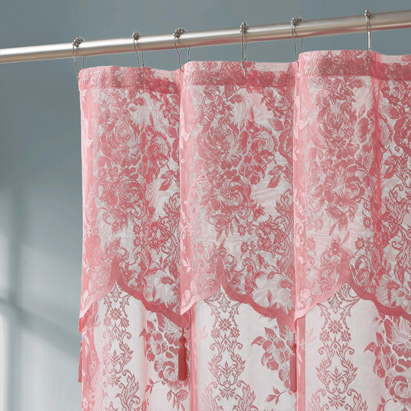 Rideau de douche Cherrilyn, H 72 po x l 72 po, Rose