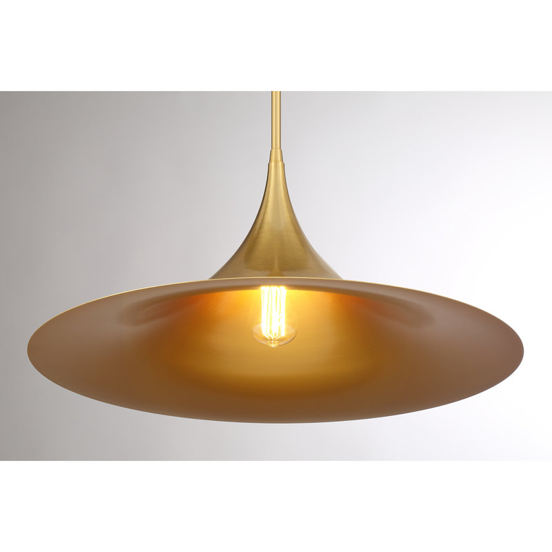 Lorient 1 - Light Dome Pendant in Warm Brass, Warm Brass