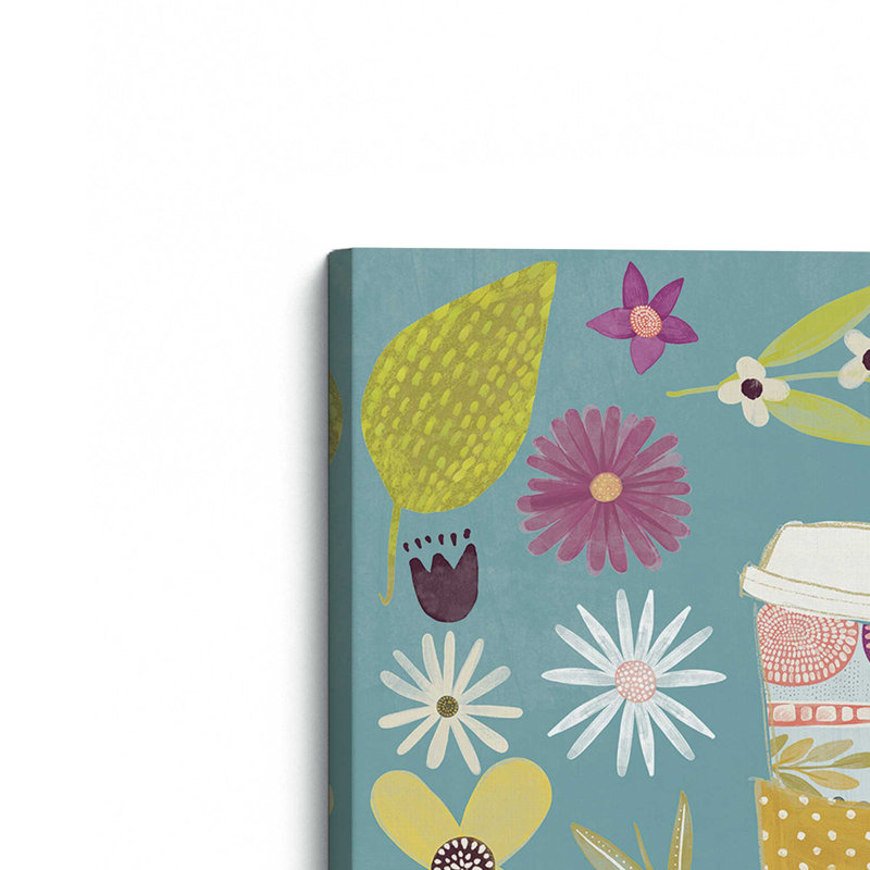 Coffee Floral by Katie Doucette Art Print, L 36 x H 36, Ne s’applique pas, Toile non encadrée