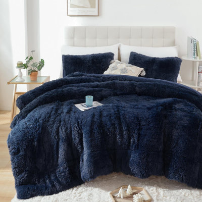 Ensemble d'édredon Fluffy 3 pièces - édredon toutes saisons de luxe avec deux taies d'oreiller