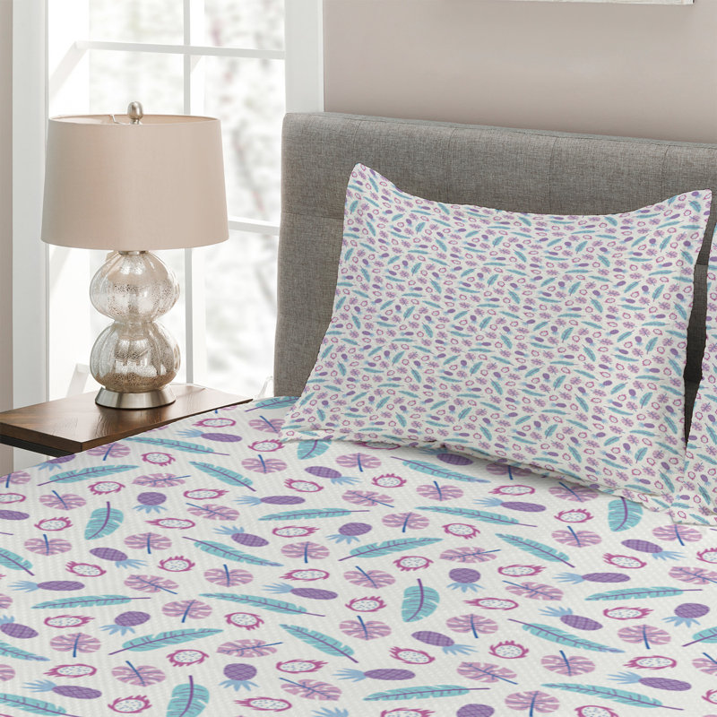 Dragon Polyester Coverlet, King Bedspread + 2 Shams