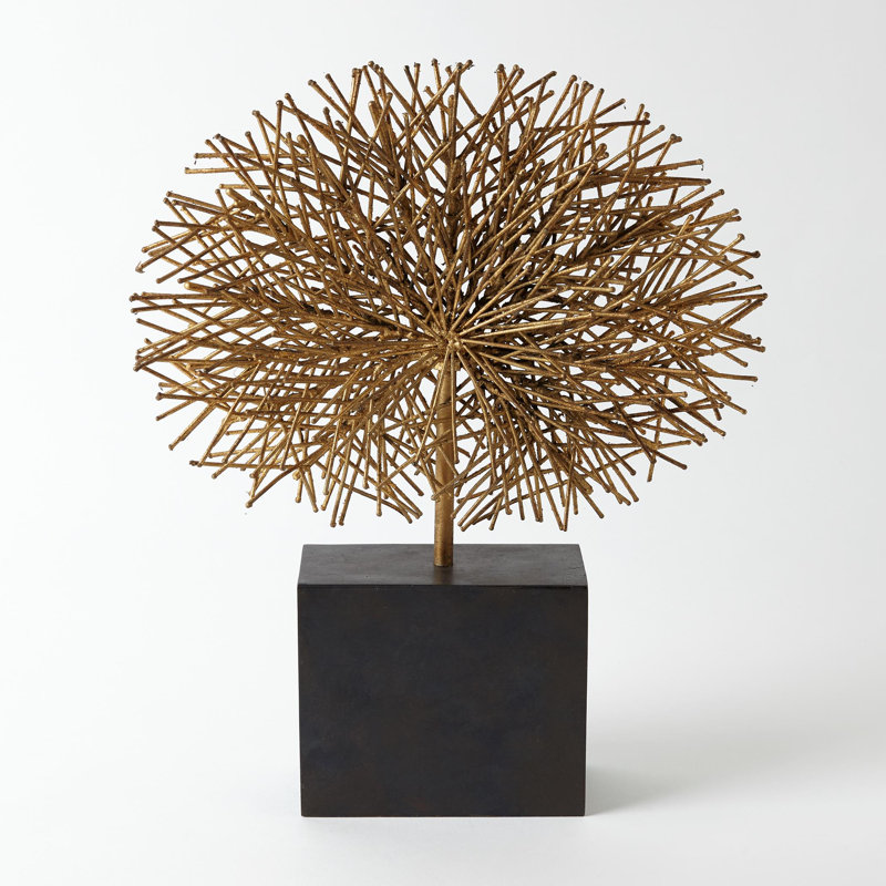Tumble Weed Sculpture, 16.75" H x 13.25" W x 3" D, Gold