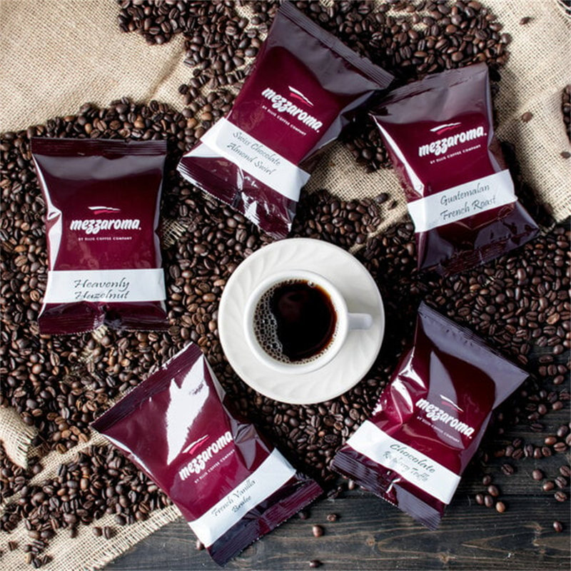 2,5 oz. Ellis Mezzaroma Échantillonneur de paquet de café - 10 / boîte WS-110XFLVSAMPL