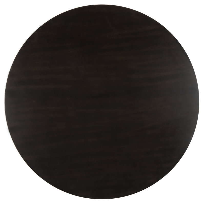 Luis Round Dark Brown Solid Wood Dining Table