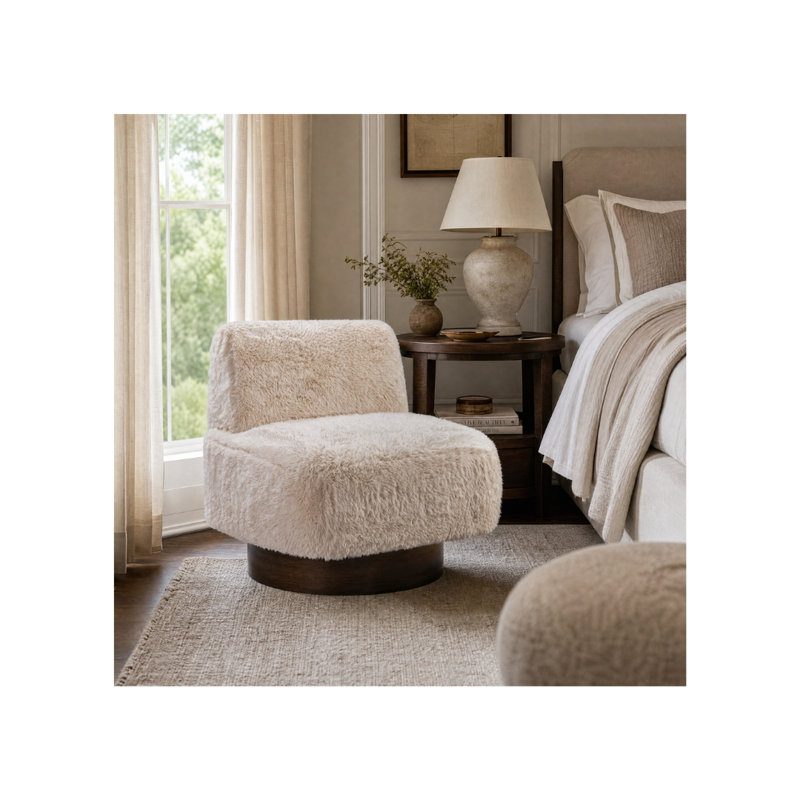Arboles Diella 30'' Wide Swivel Slipper Chair
