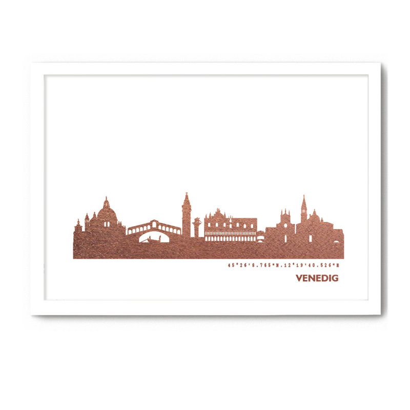 Venice Venice Skyline - Single Picture Frame Print, 33cm H x 43cm W x 4cm D