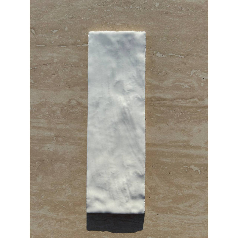 Carreau de métro brillant Alabaster 2,56 po x 7,87 po, White
