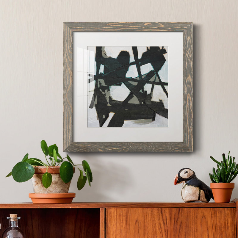 Ode An Kline V-Premium, reproduction encadrée prête à être accrochée, H 35,5 po x l 35,5 po x P 1,5 po, Blanc