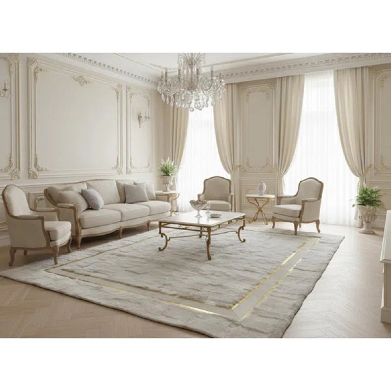 Tapis en fourrure de lapin, tapis à poils longs ultra doux, Rectangle 10' x 14'
