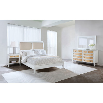 Ensemble de chambre avec grand lit 4 pièces Kahn - blanc