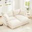Housse 2 places crème, assise spacieuse pour 2 personnes avec repose-pieds, chenille, crème, facile à assembler