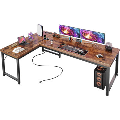 L-Shaped Steel Computer Desk