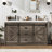 59" Double Bathroom Vanity With Sink, Faucet, Drain Assembly, Drawers, And Sliding Barn Doors