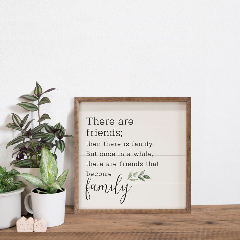 Friends Friends Family Family - blanc, H 16 po x l 16 po x P 1 po