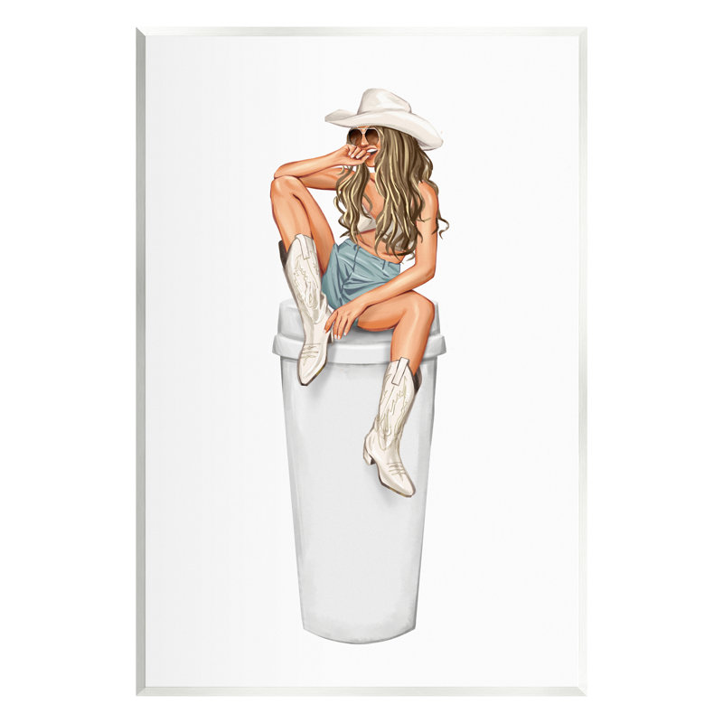 «Morning Coffee Country Cowgirl» par Ziwei Li - impression, H 19 po x l 13 po x P 0,5 po, Unframed