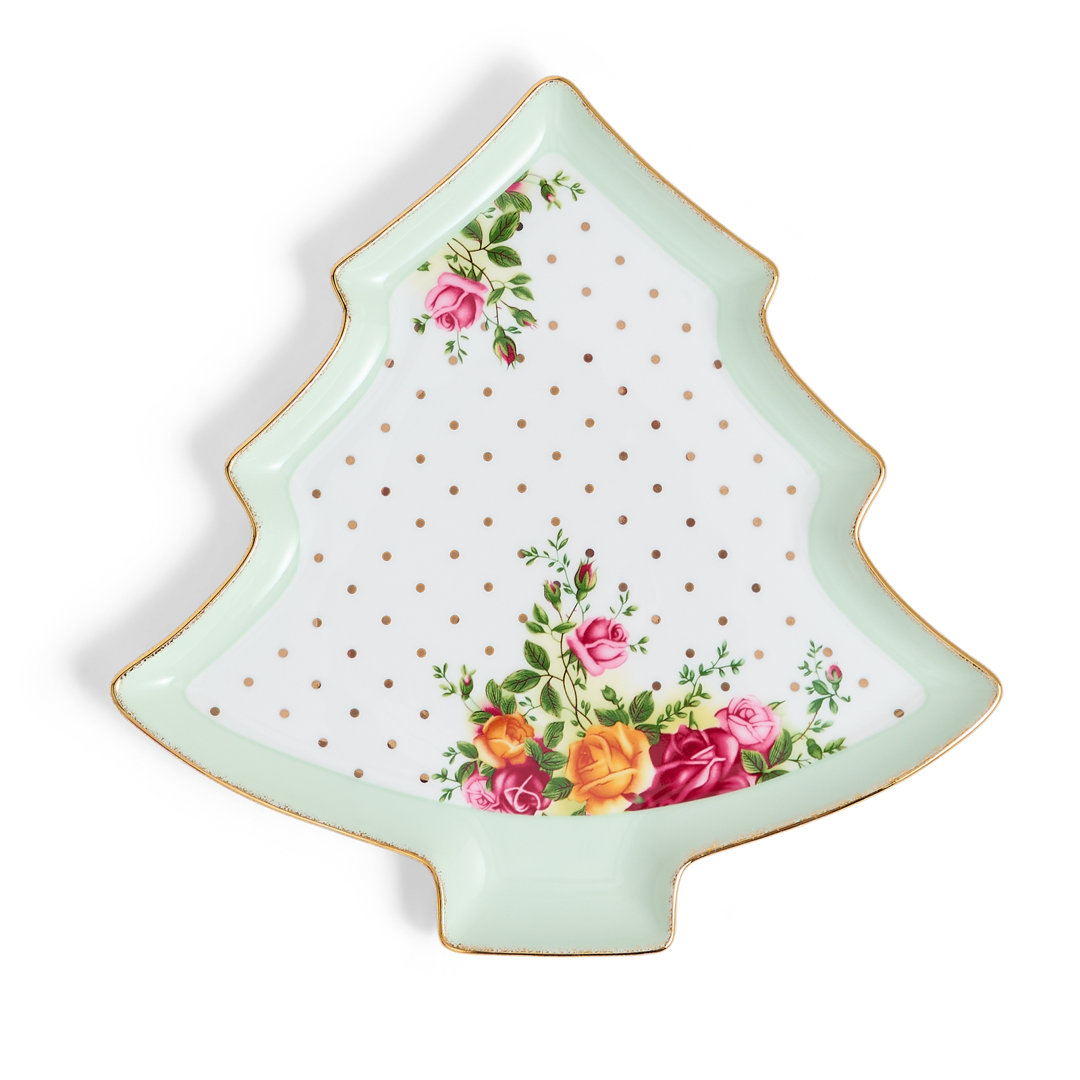 Royal Albert Old Country Roses Christmas Tree Bone China Tray