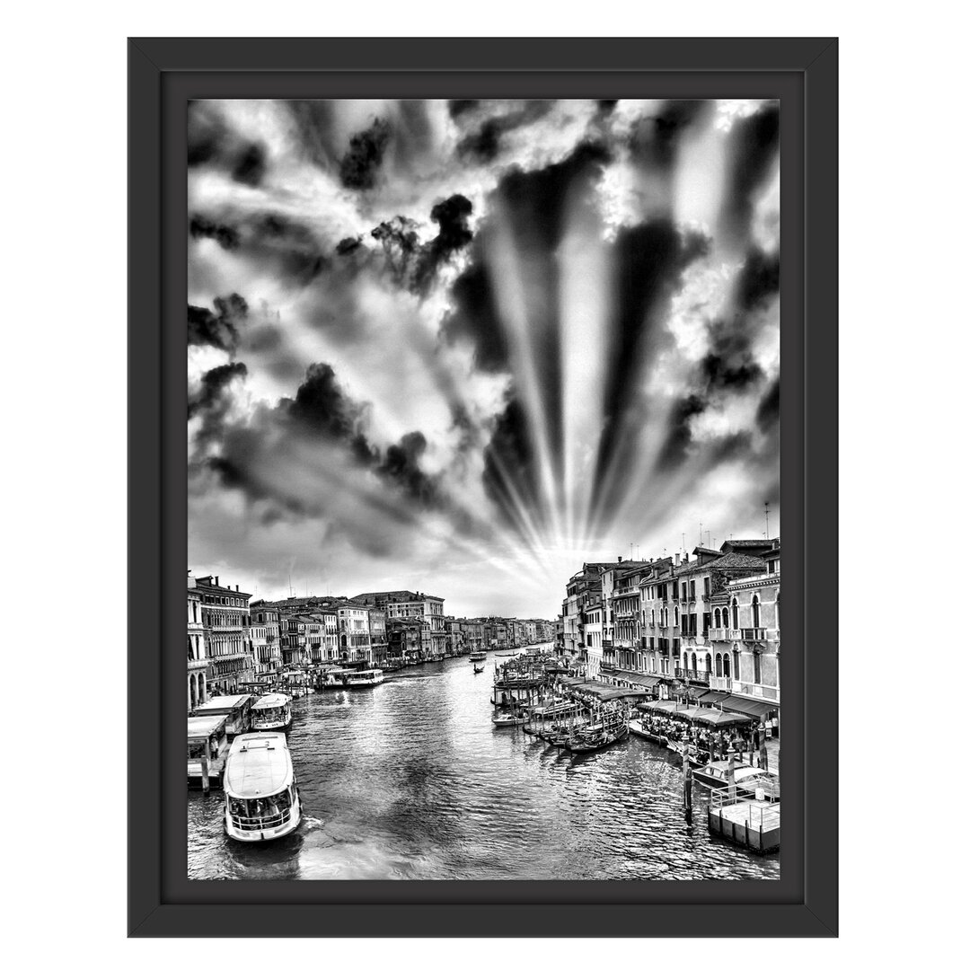 Gerahmtes Wandbild Venedig Fluss Häuser