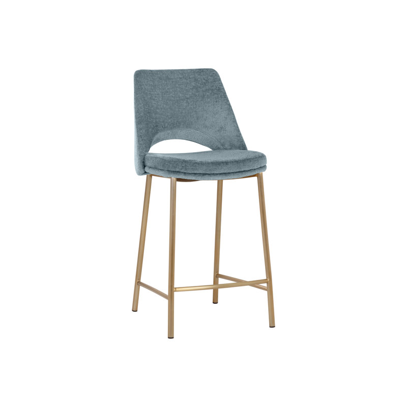Upholstered Stool, Blue
