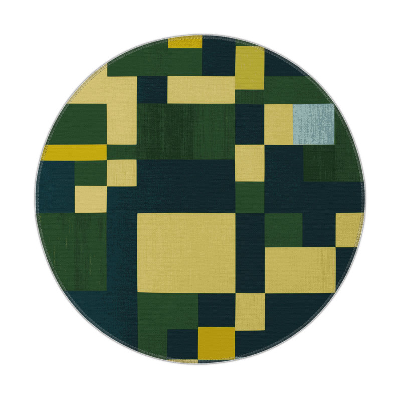 Geometric Grove Indoor And Outdoor Area Rug, Round 5'