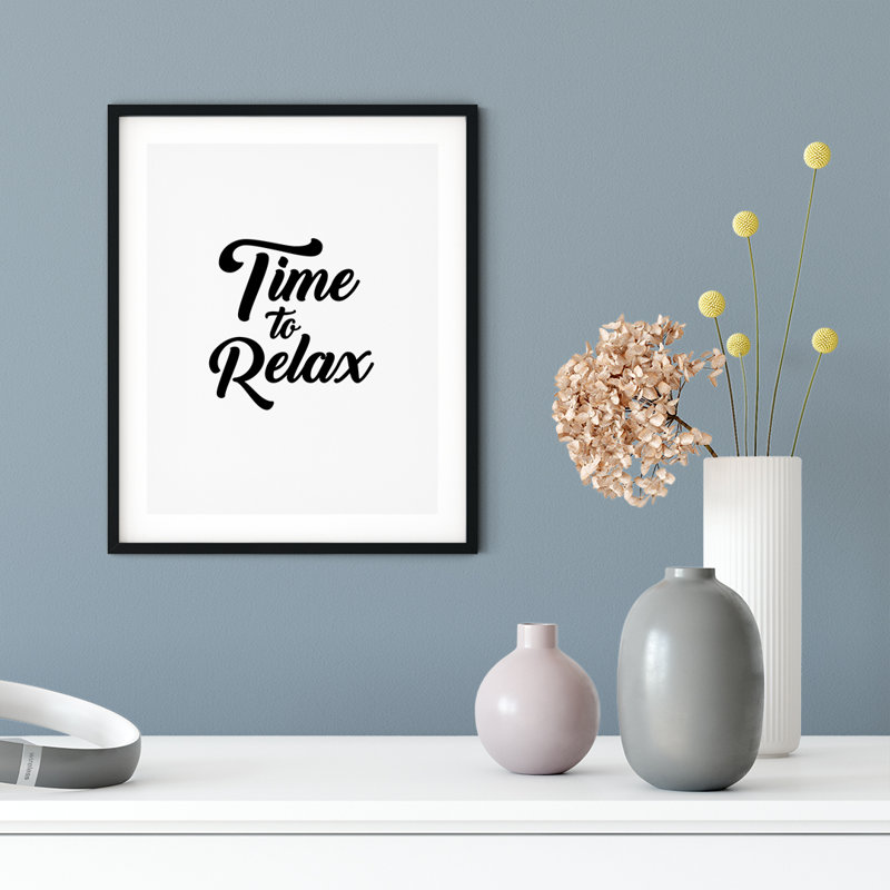 Time To Relax - Reproduction d'art textuel sur papier sans cadre, H 14 po x l 11 po x P 0,01 po