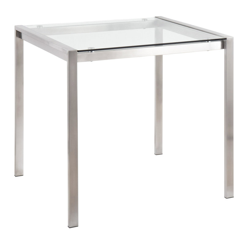Glass Top Metal Base Dining Table