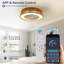 Ventilateur de plafond tressé 21 po Bohemian, télécommande silencieuse avec fonction de minuterie, température de couleur réglable, convient à la chambre à coucher et au salon-22731460