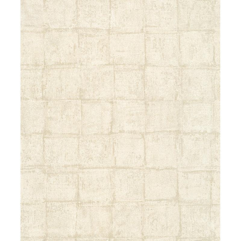 Eden Textured Tile 33' L X 21" W Wallpaper Roll, Greige