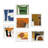 " Multicolor Colorful Mid-Century Grunge Paint Stroke Abstract Geometric " 7 - Pieces-92573592-99535722