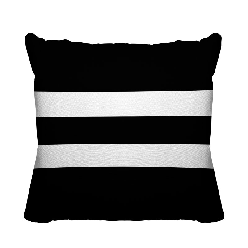 Coussin décoratif intérieur / extérieur Kyson, L 19 po x H 19 po, Noir