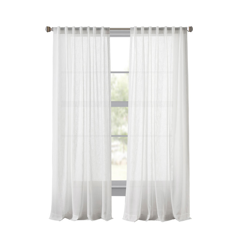 Paire de rideaux blancs 50 x 96 Ariana, L 50 po x L 96 po