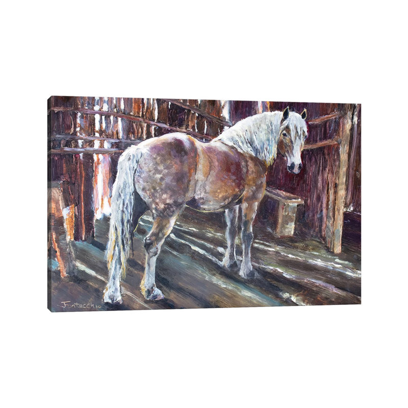 Sheltering In The Old Barn by Jan Perley - Wrapped Canvas Gallery-Wrapped Canvas Giclée, 30.48 cm H x 45.72 cm W