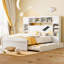 Grand lit en bois avec armoire tout-en-un, tablette et prises, lit gigogne simple TG-109914523