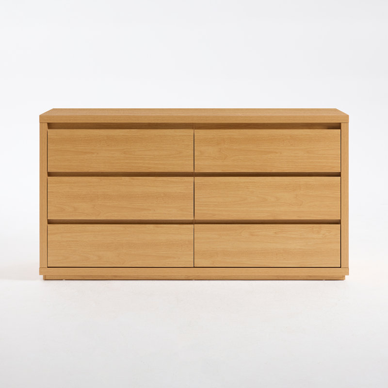 Commode 6 tiroirs Fere, Chêne miel