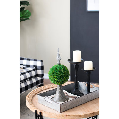 Faux Sphere With Metal , 7X7x17" - Bewitching Decor For Living Room, Office, Entryway Magnificent