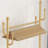 Modern Golden Metal Bracket - Elegant Storage Hanger with Rollers and Storage Baskets